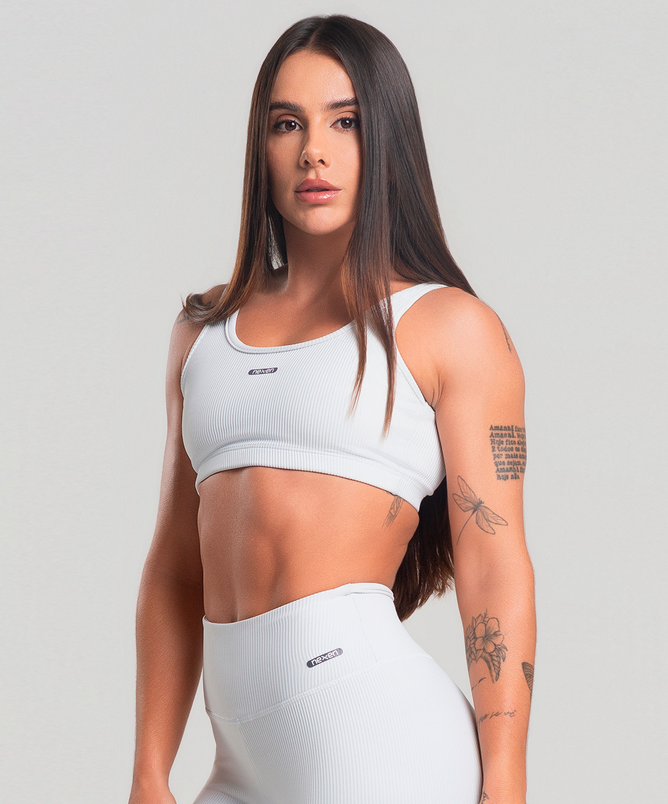 Top Alça Canelado Branco