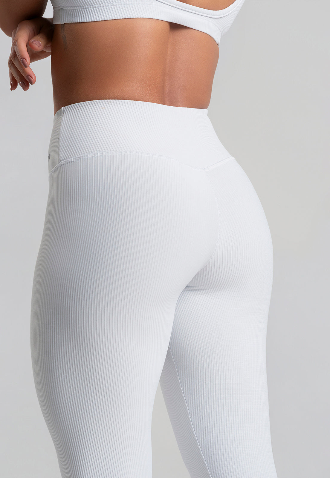 Conjunto Calça + Top Canelado Branco