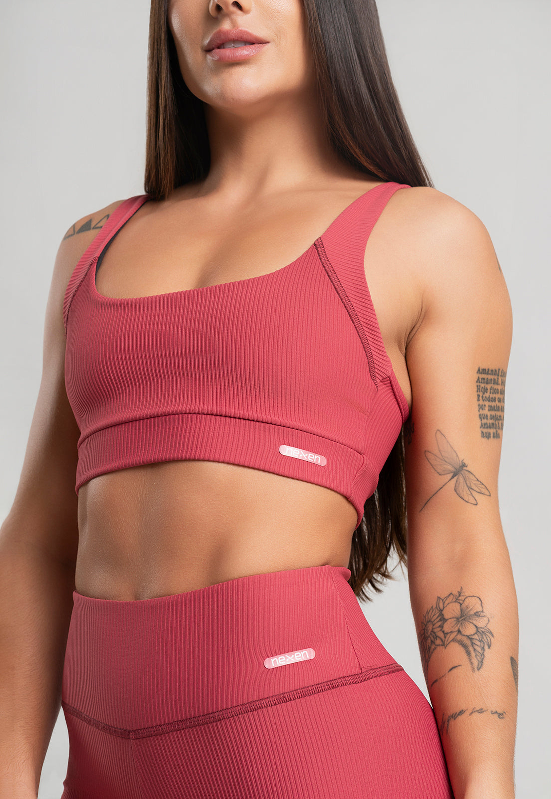 Conjunto Short + Top Canelado Cereja
