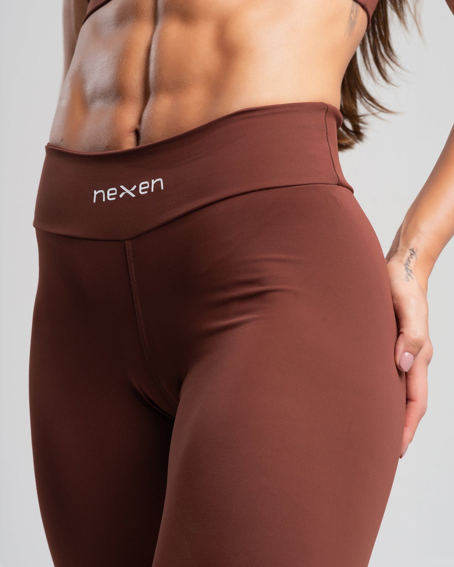 Legging Tank Marrom Poliamida