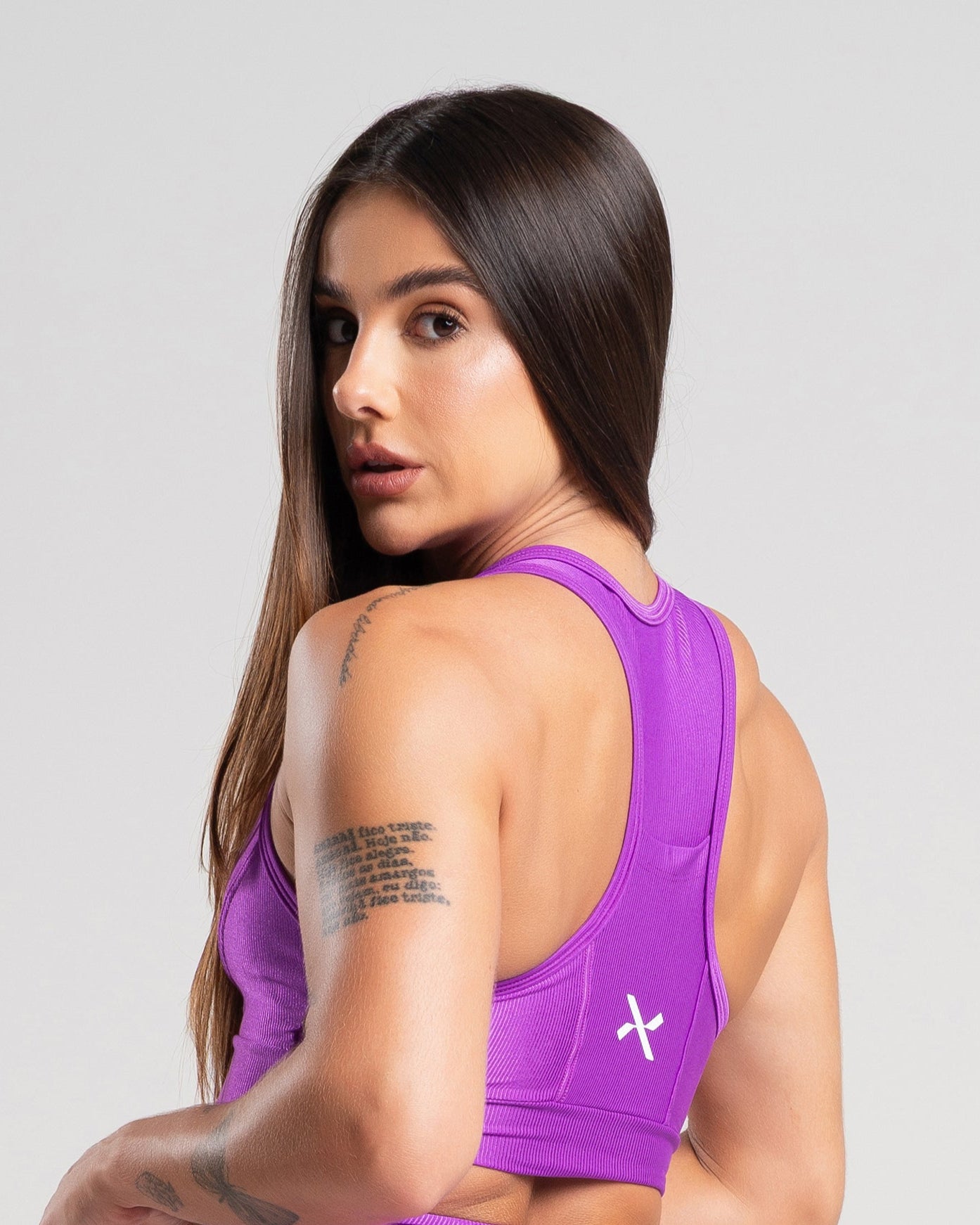 Top Glow Pocket Roxo Poliamida