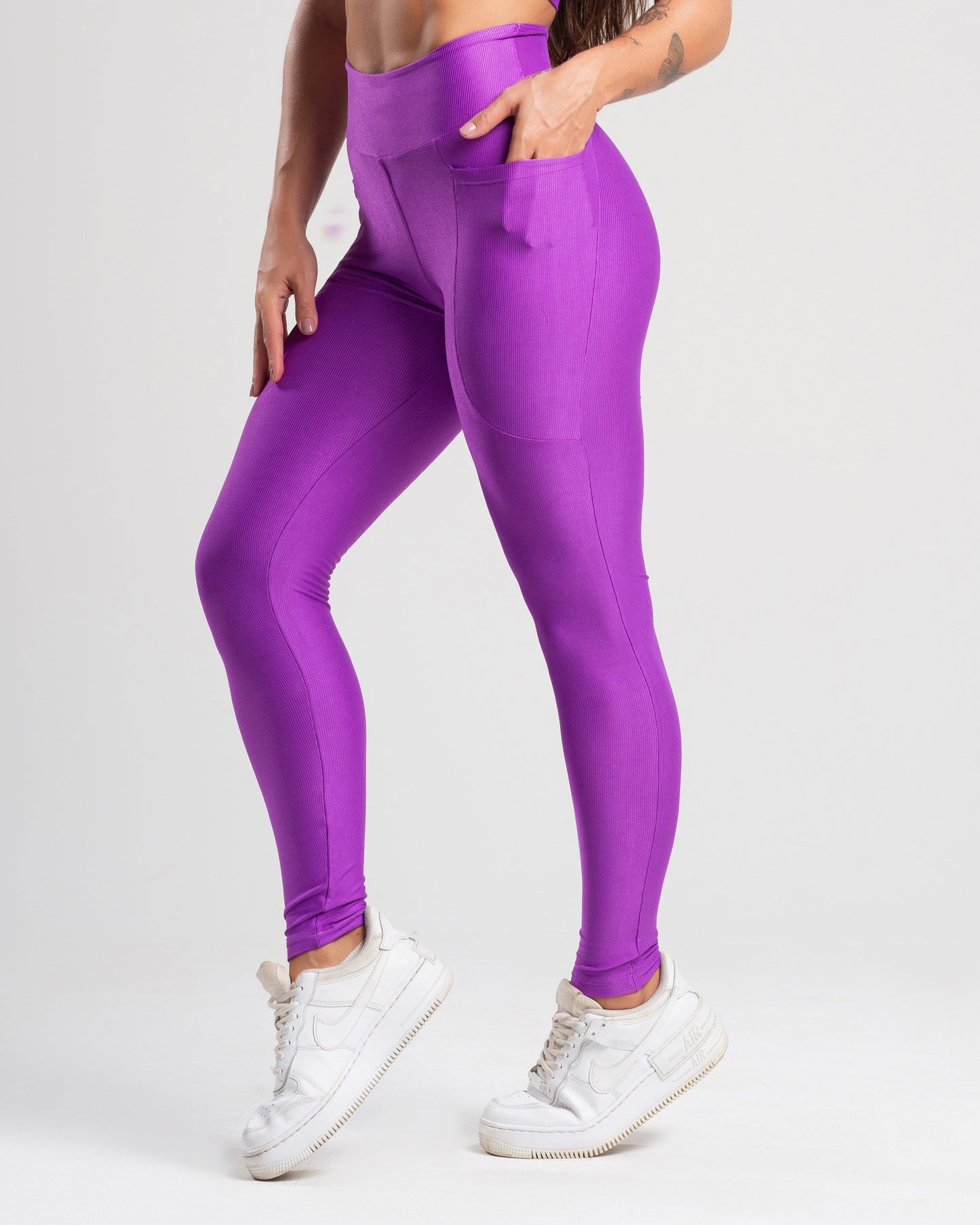 Legging Glow Pocket Roxo Poliamida