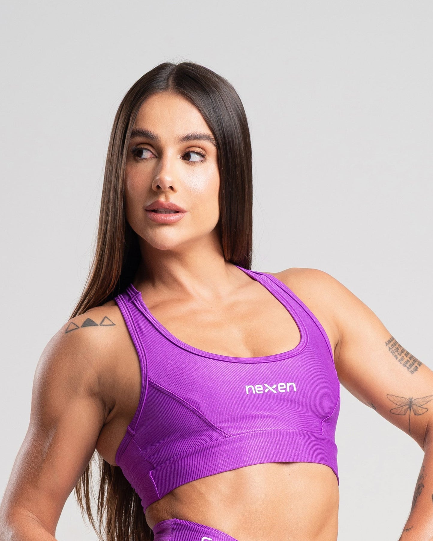 Top Glow Pocket Roxo Poliamida