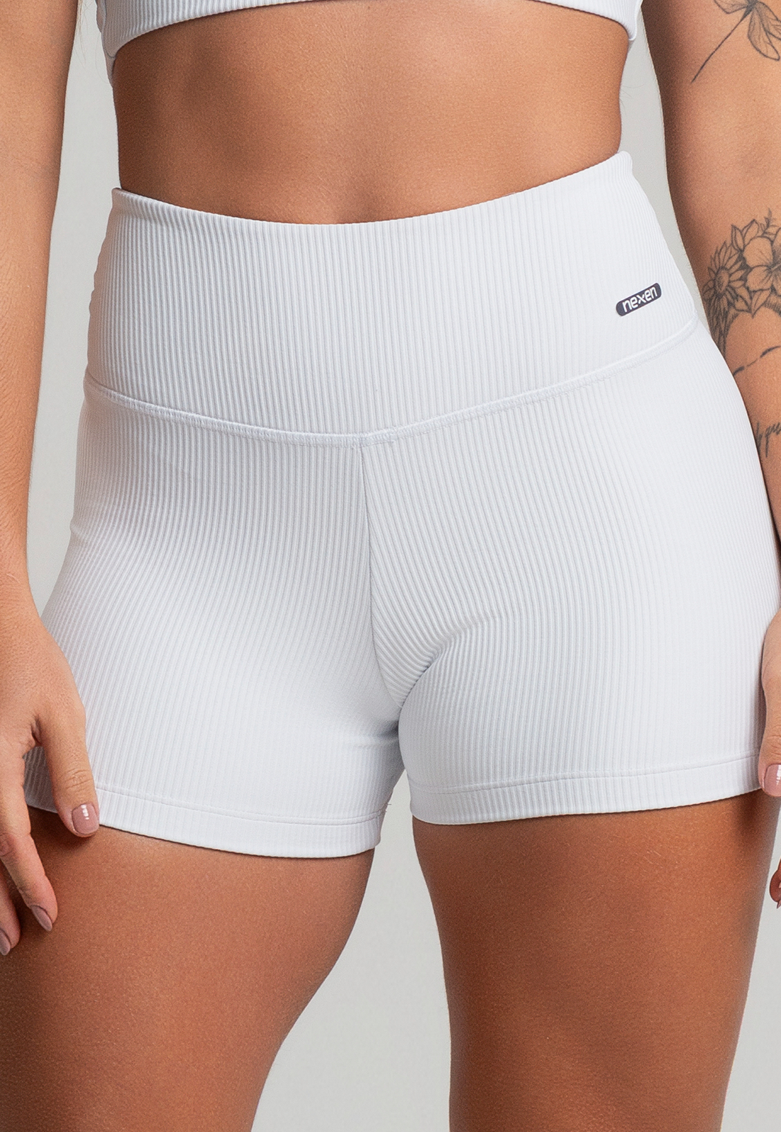 Short Canelado Branco