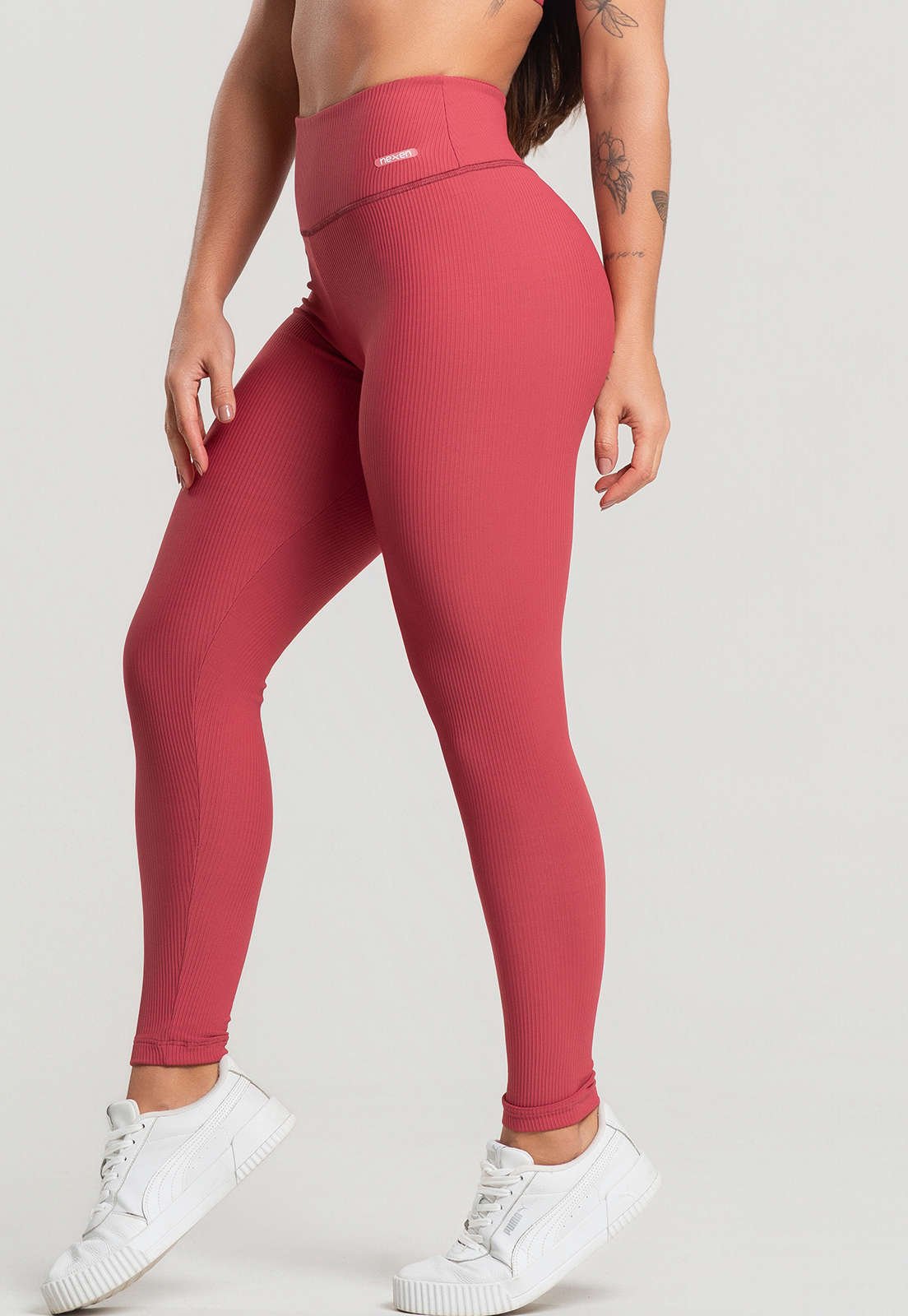 Legging Canelado Cereja