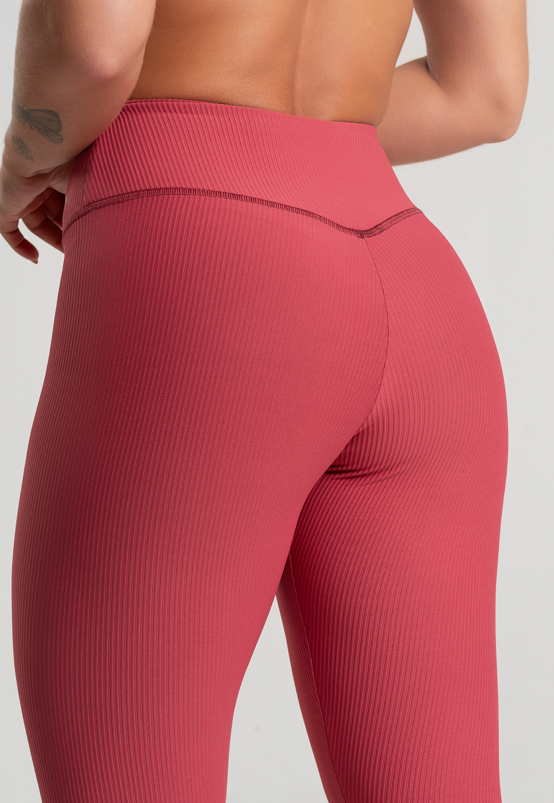 Legging Canelado Cereja