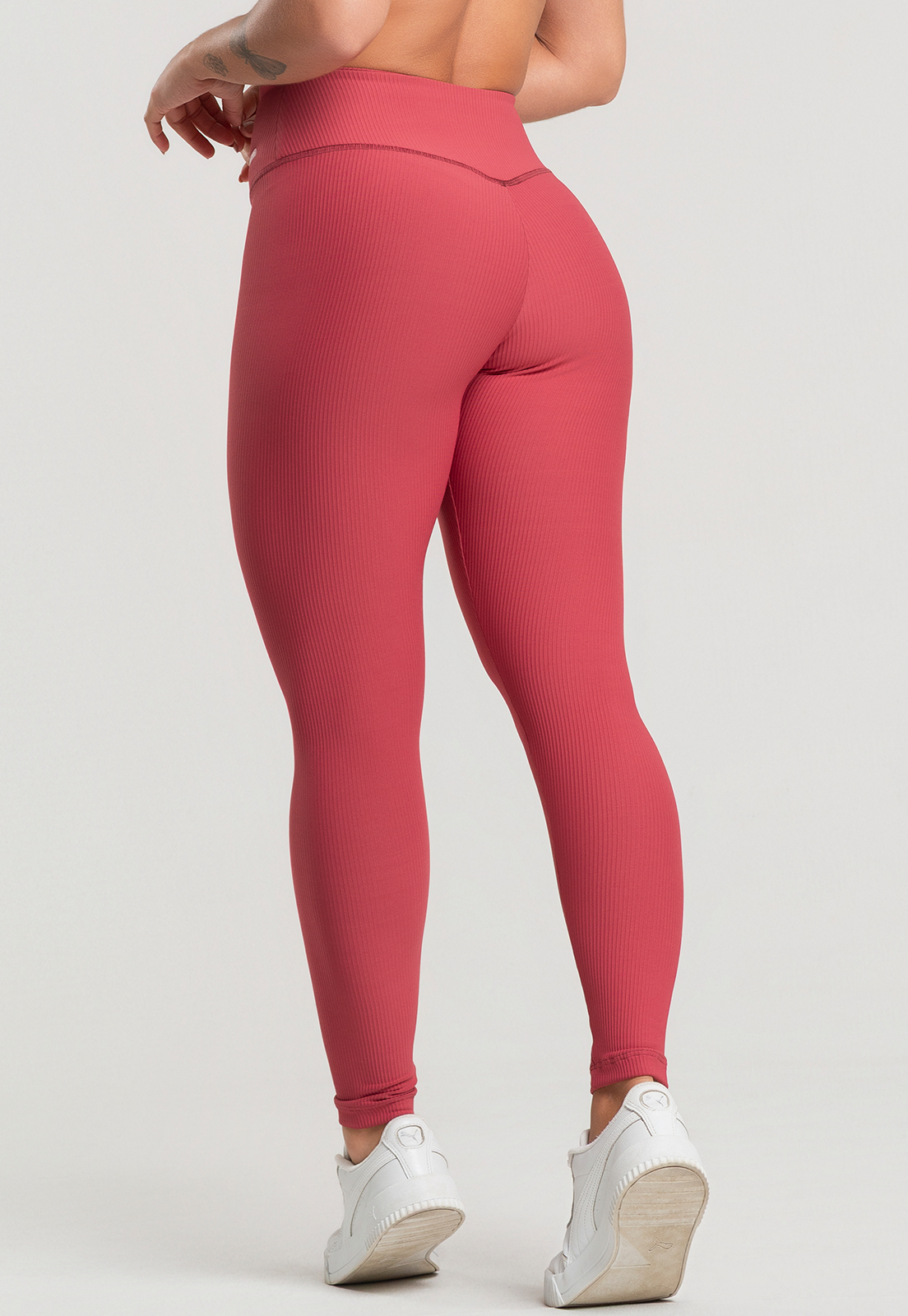 Legging Canelado Cereja