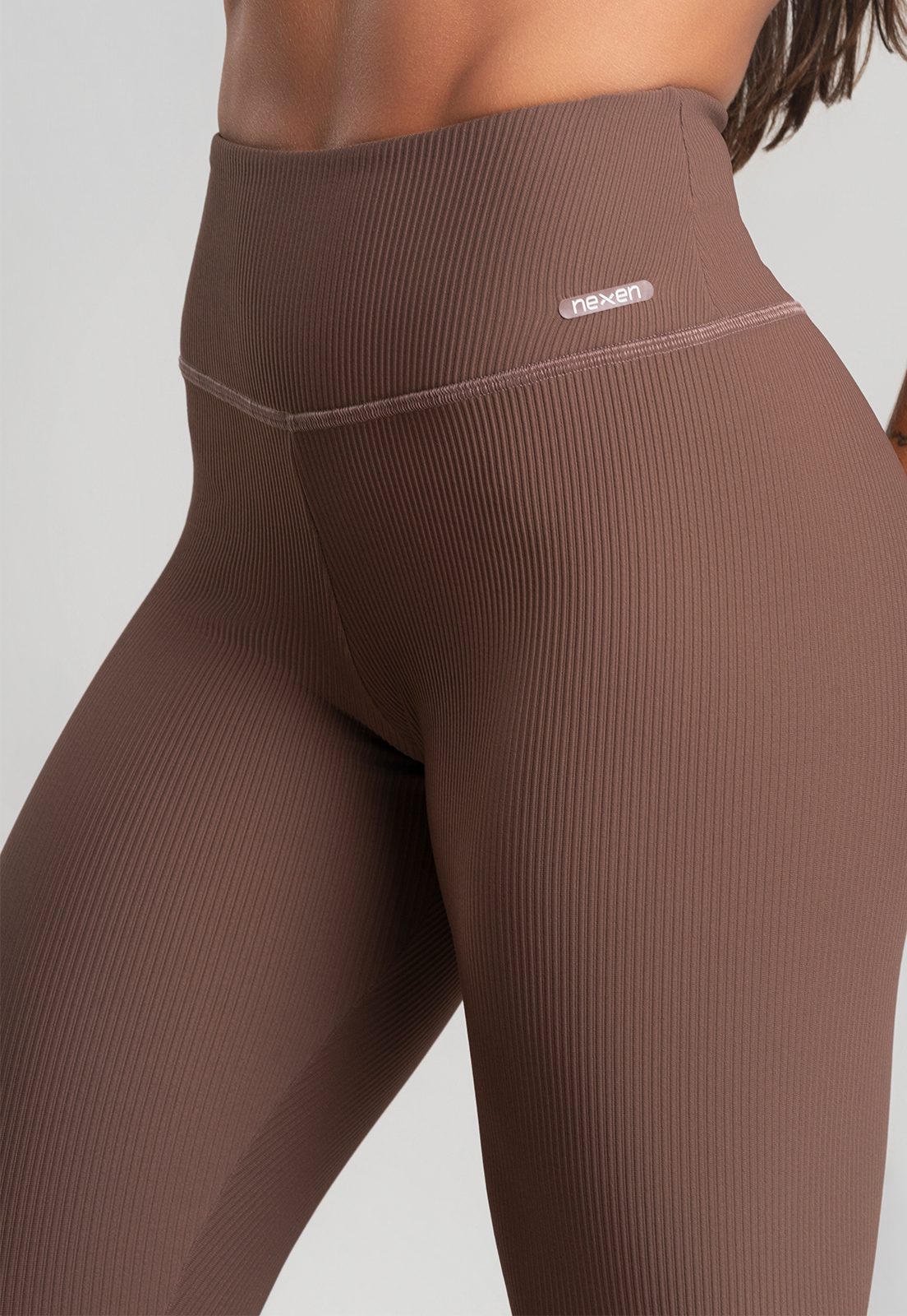 Legging Canelado Marrom