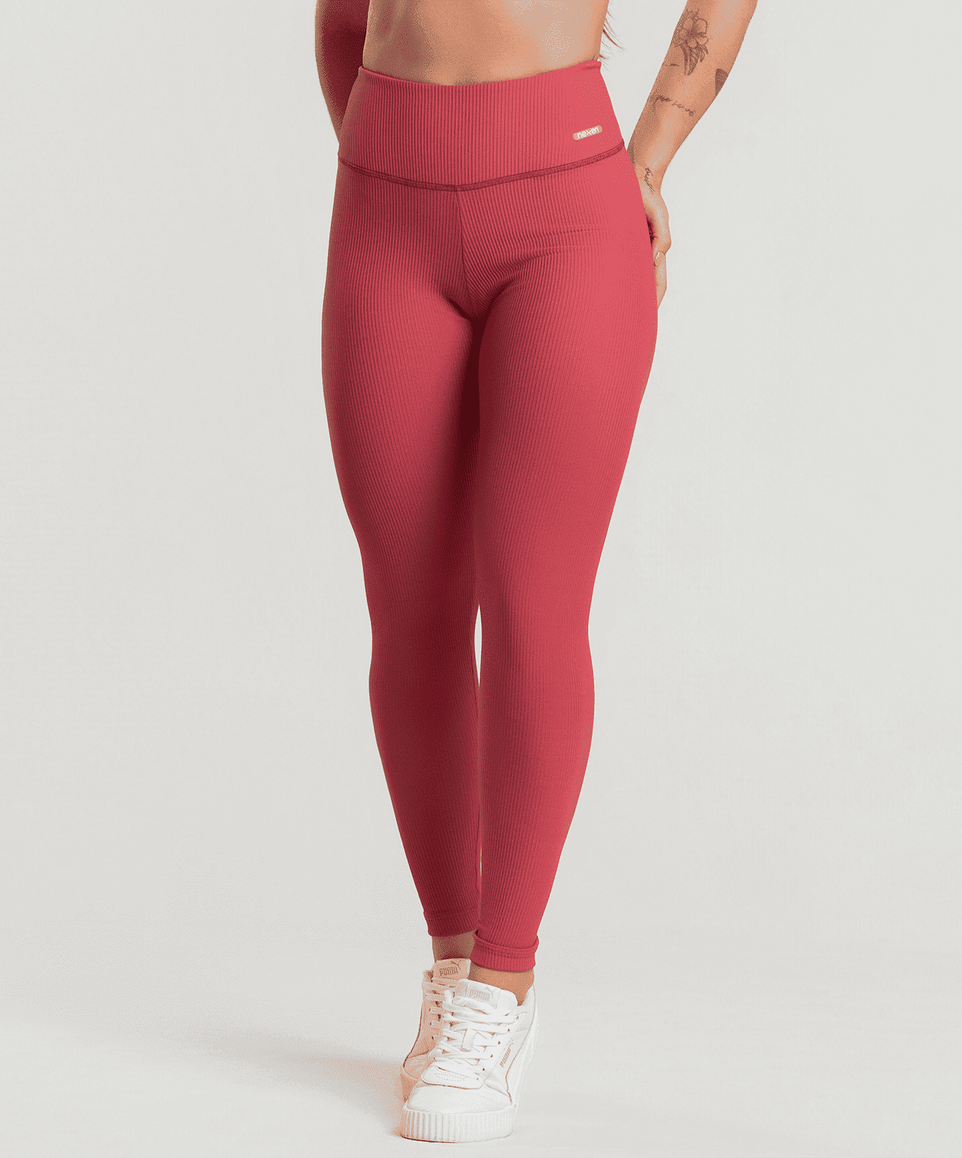 Legging Canelado Cereja