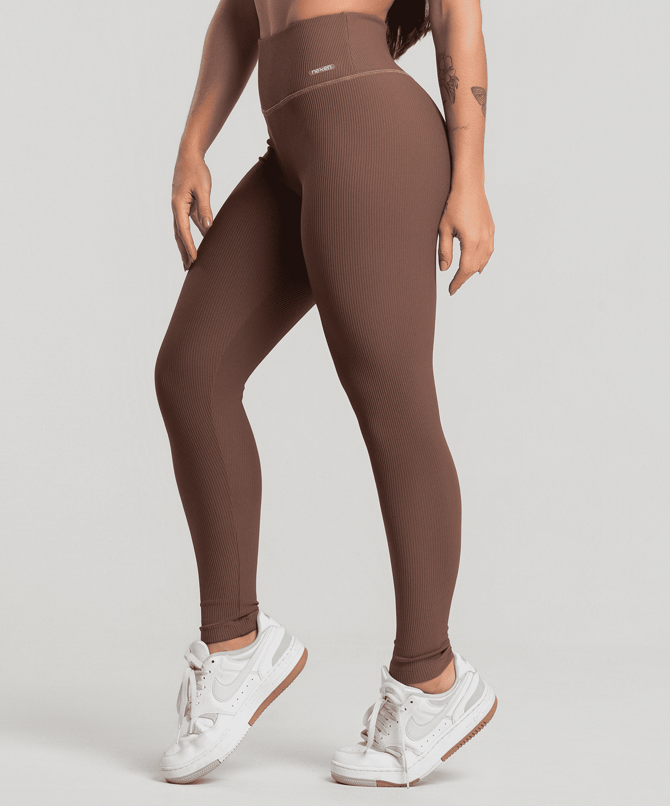 Legging Canelado Marrom