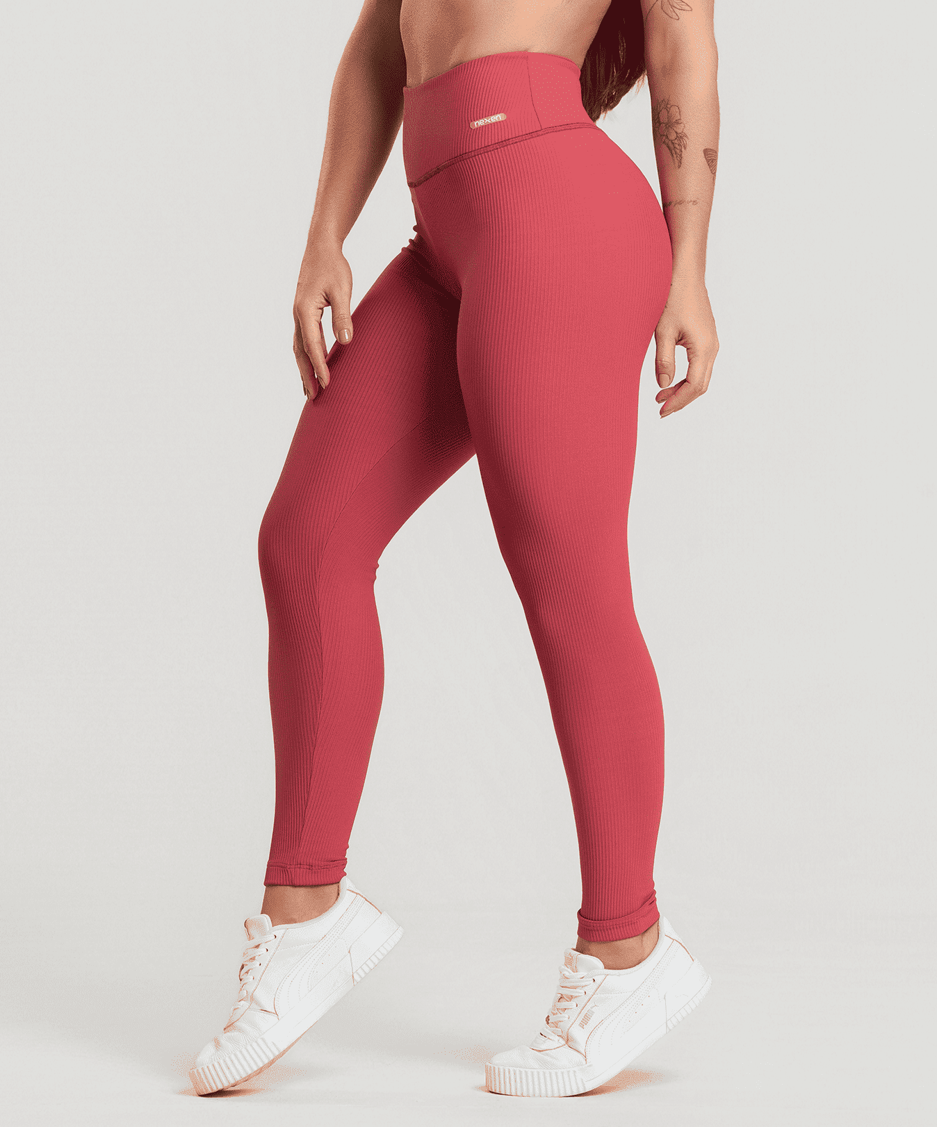 Legging Canelado Cereja