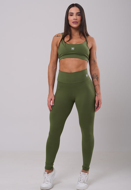 Conjunto Legging + Top Basic Verde Olivia