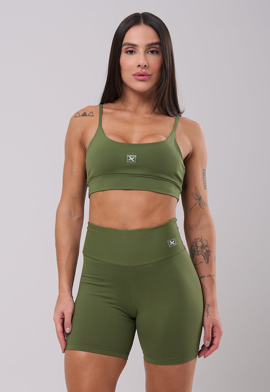 Conjunto Short + Top Basic Verde Oliva