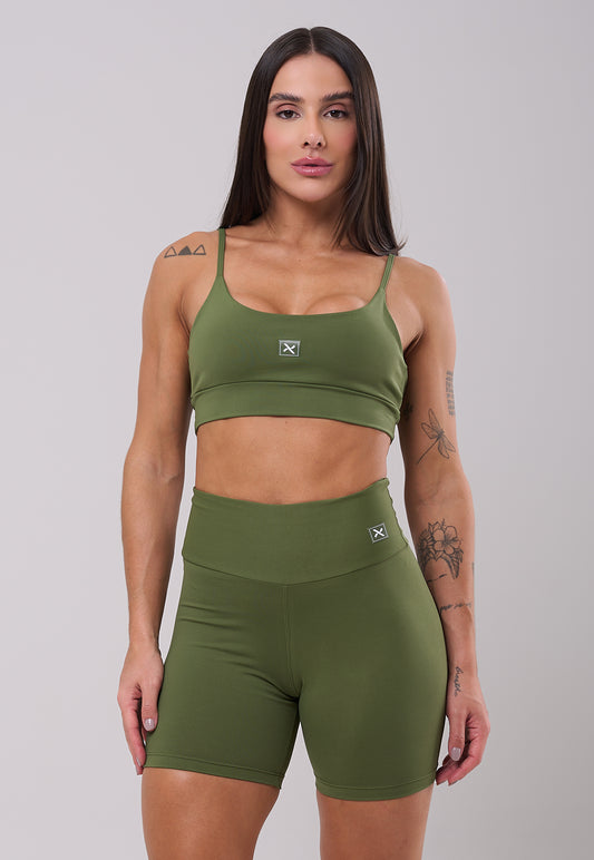 Conjunto Short + Top Basic Verde Oliva