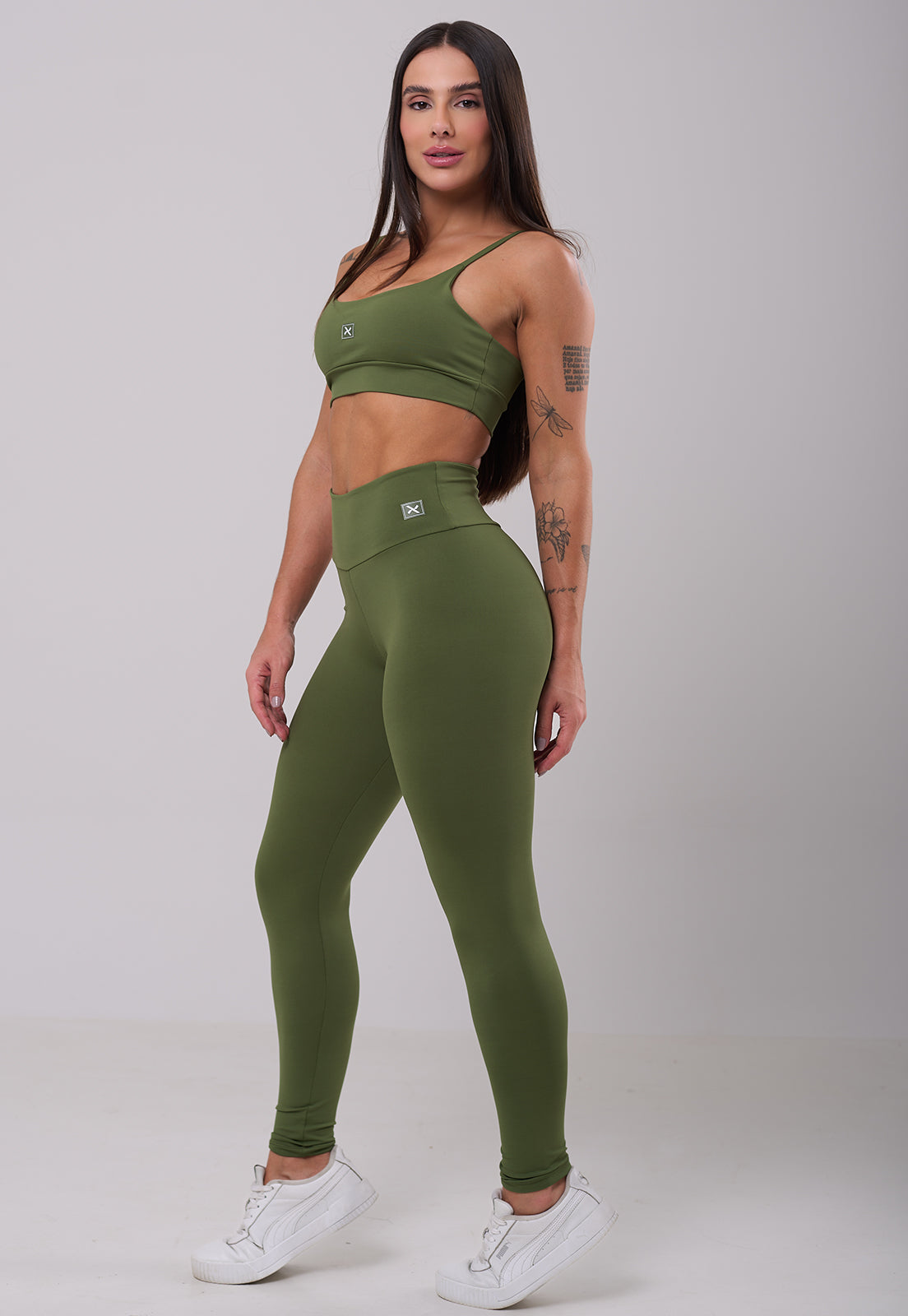 Conjunto Legging + Top Basic Verde Olivia