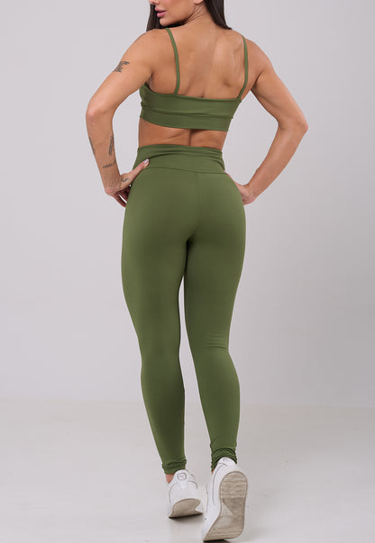 Conjunto Legging + Top Basic Verde Olivia