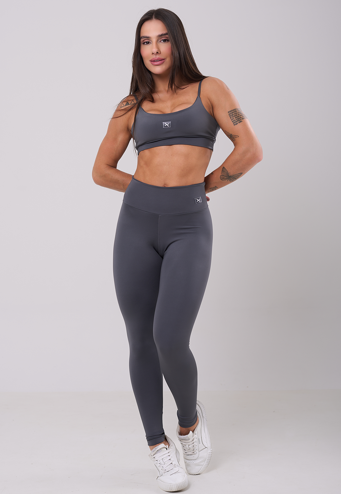 Conjunto Legging + Top Basic Grafite