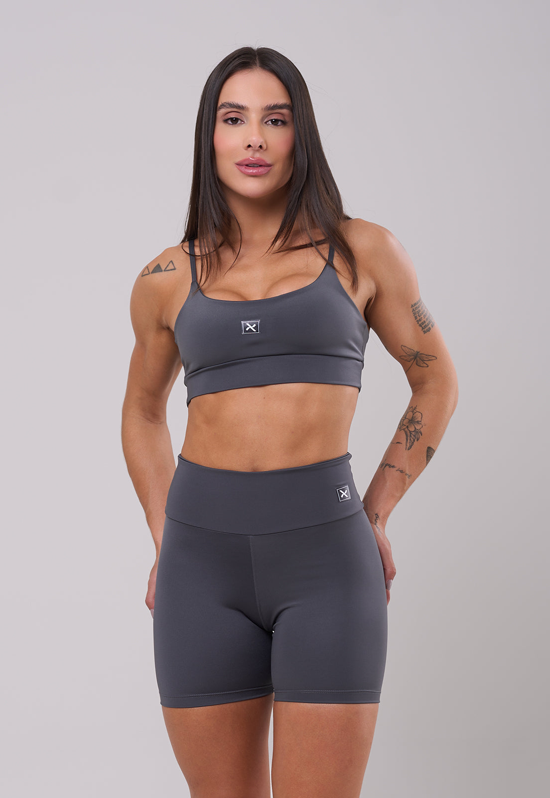 Conjunto Short + Top Basic Grafite