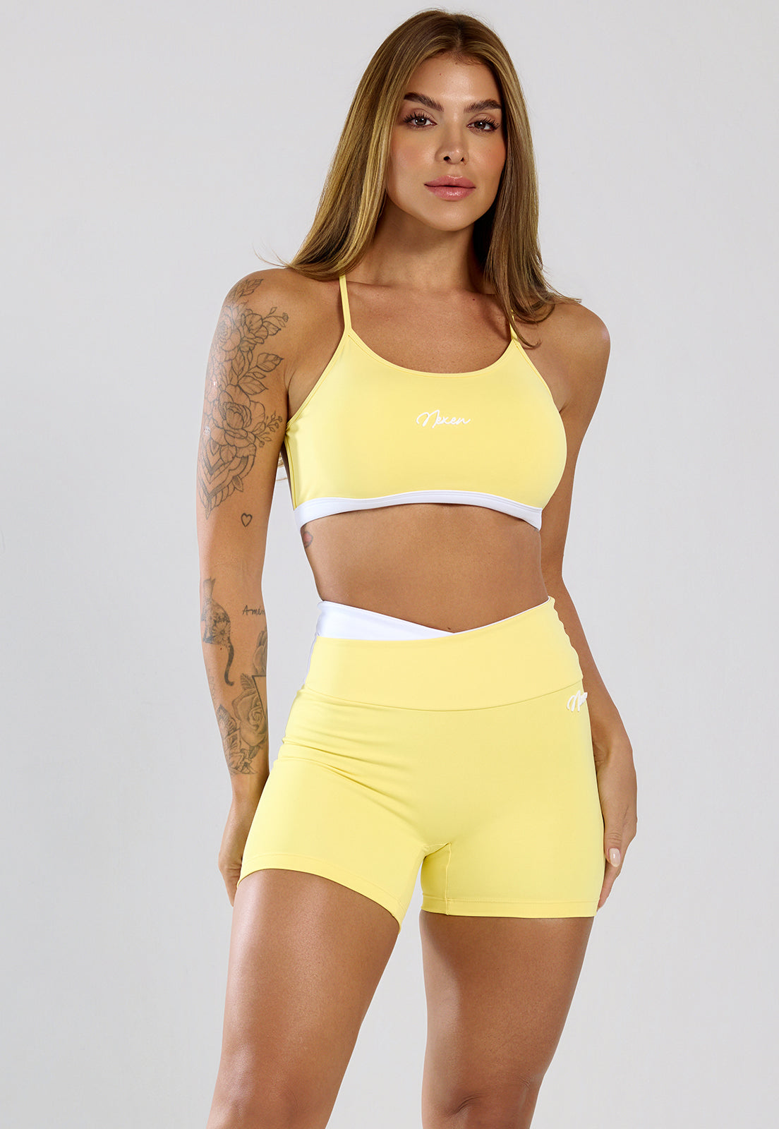 Conjunto Short e Top Lótus Amarelo Manteiga