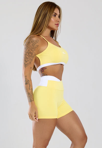 Conjunto Short e Top Lótus Amarelo Manteiga