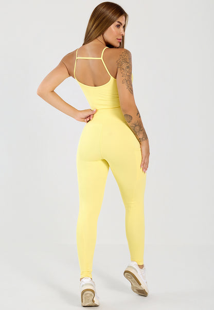Conjunto Top e Legging Íris Amarelo Manteiga