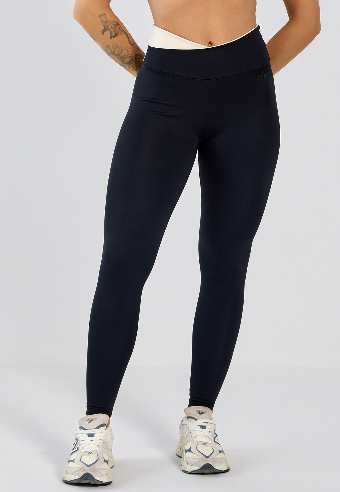 Legging Lótus Preto e Nude
