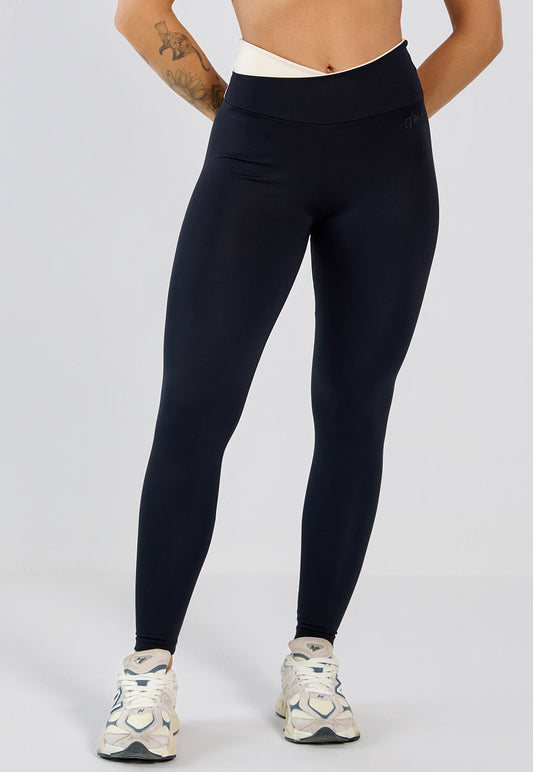 Legging Lótus Preto e Nude