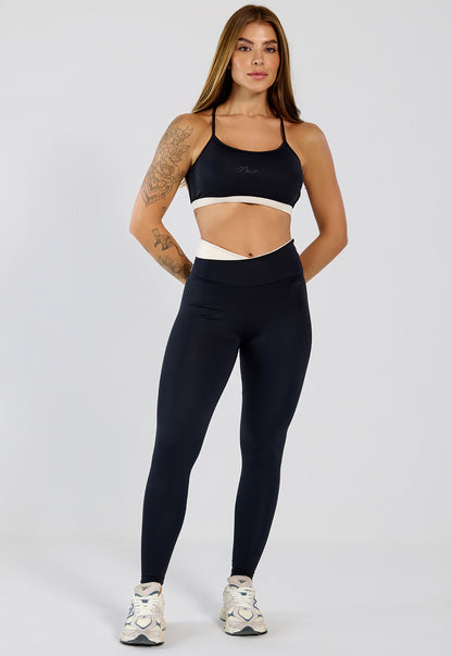 Conjunto Legging e Top Lótus Preto e Nude