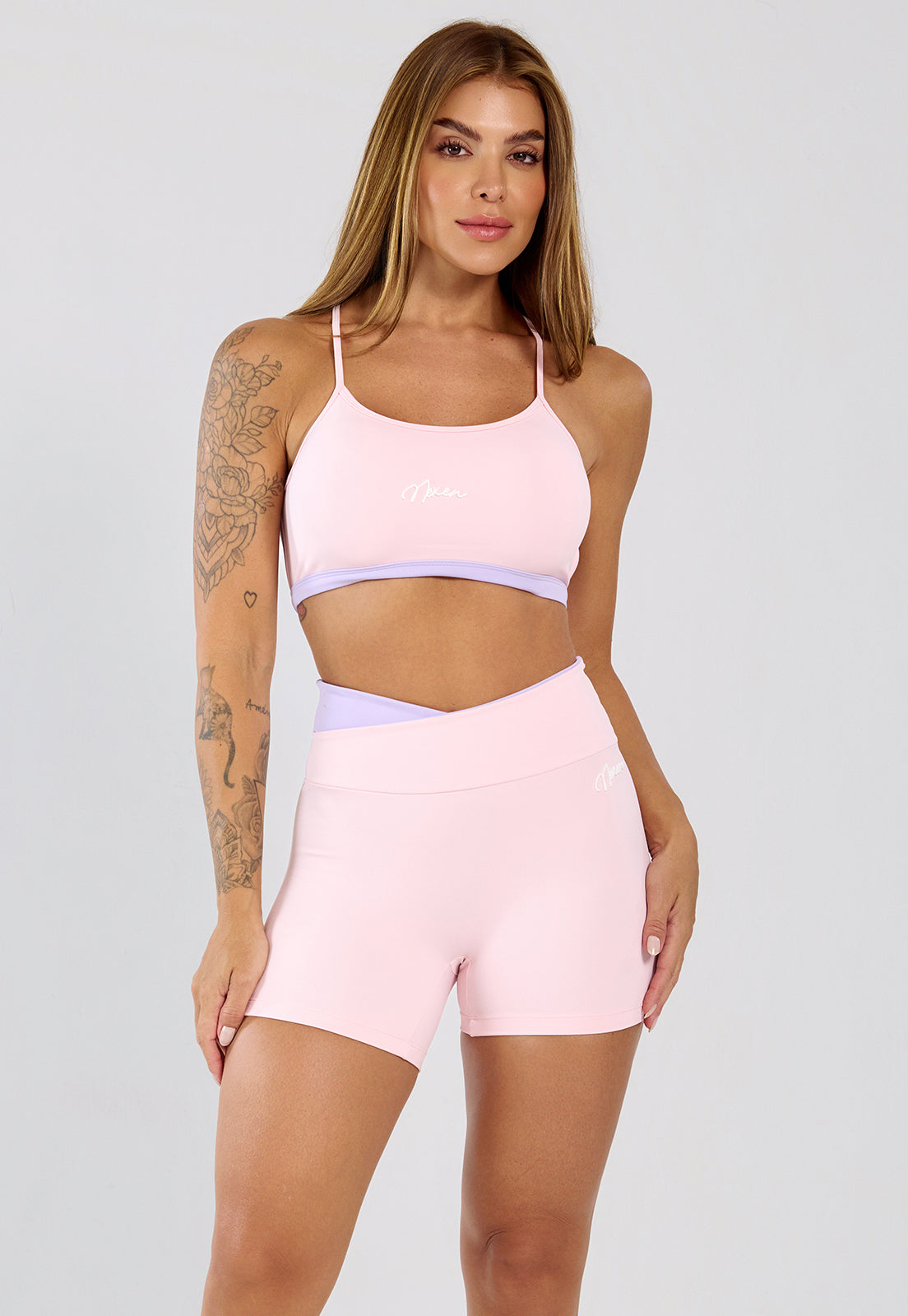 Conjunto Short e Top Lótus Rosa e Lilás