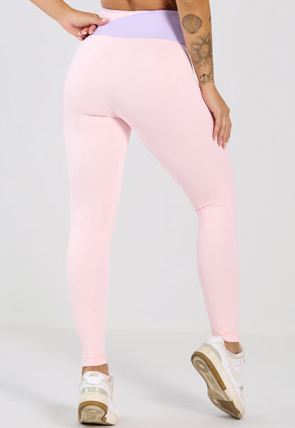 Conjunto Legging e Top Lótus Rosa e Lilás