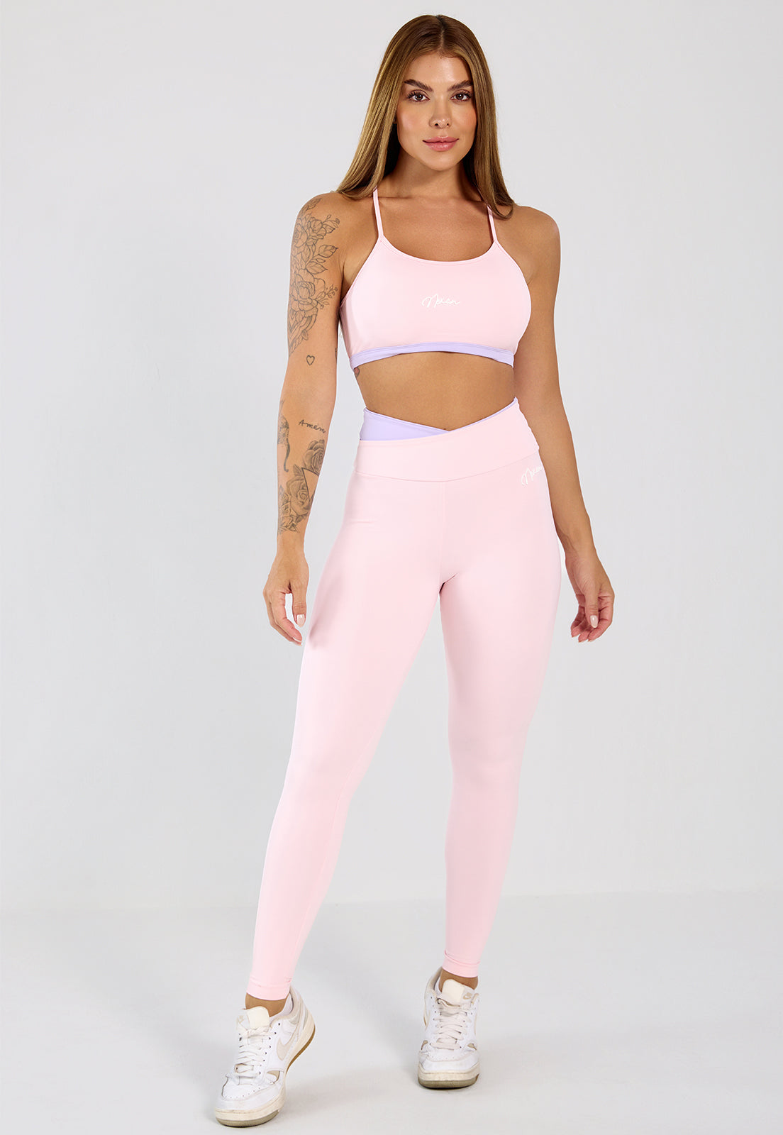 Conjunto Legging e Top Lótus Rosa e Lilás