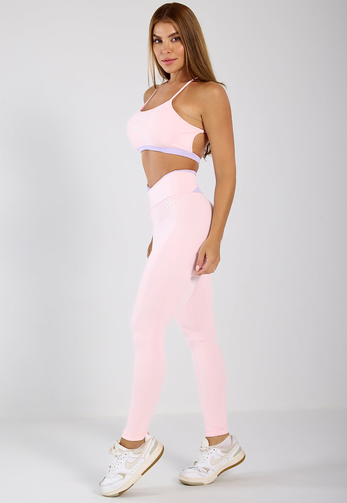 Conjunto Legging e Top Lótus Rosa e Lilás