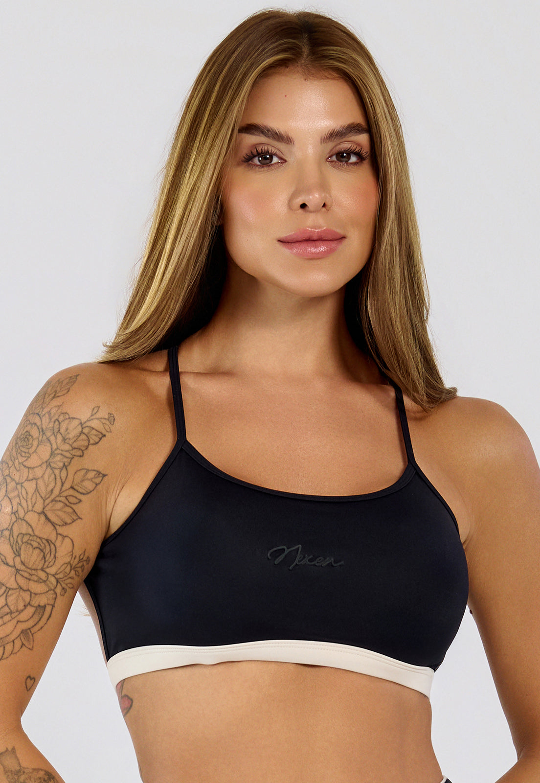 Conjunto Short e Top Lótus Preto e Nude