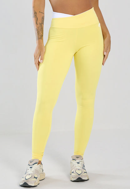 Conjunto Legging e Top Lótus Amarelo Manteiga