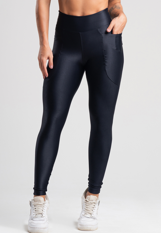 Legging Glow Pocket Preto Poliamida