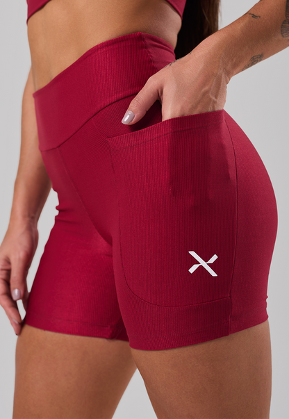 Conjunto Glow Pocket Cherry  Poliamida Short+Top