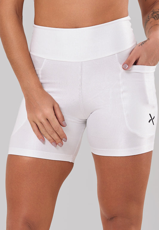 Short Glow Pocket Branco  Poliamida