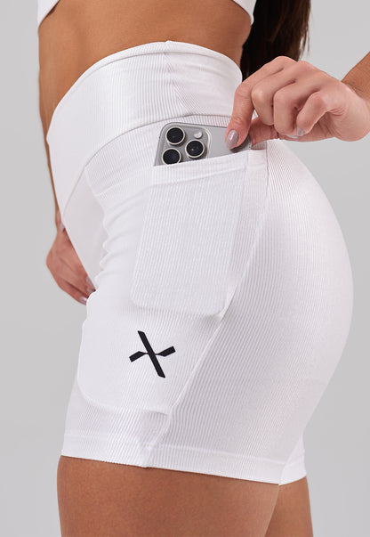 Short Glow Pocket Branco  Poliamida