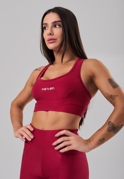 Conjunto Glow Pocket Cherry  Poliamida Legging+Top