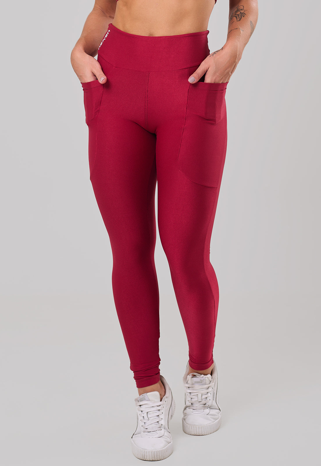 Legging Glow Pocket Cherry Poliamida