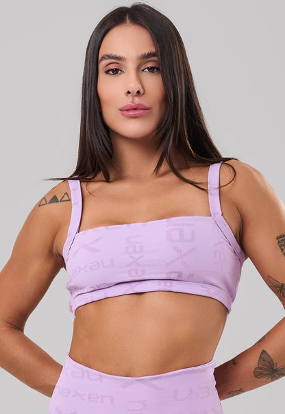 Top Costas Abertas Reflexo Lilás