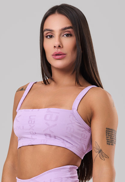 Top Costas Abertas Reflexo Lilás