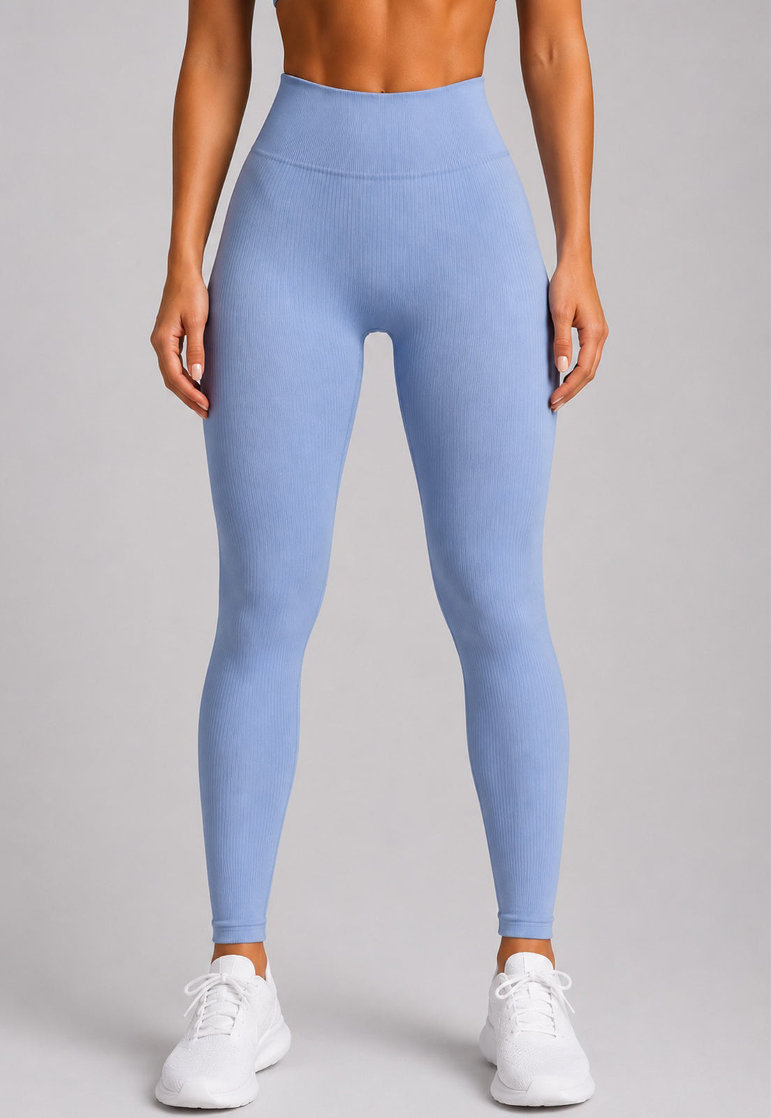 Legging Canelada Poliéster Azul