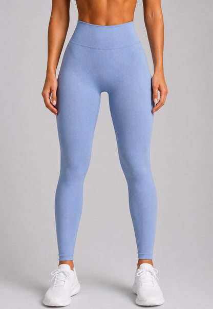 Legging Canelada Poliéster Azul