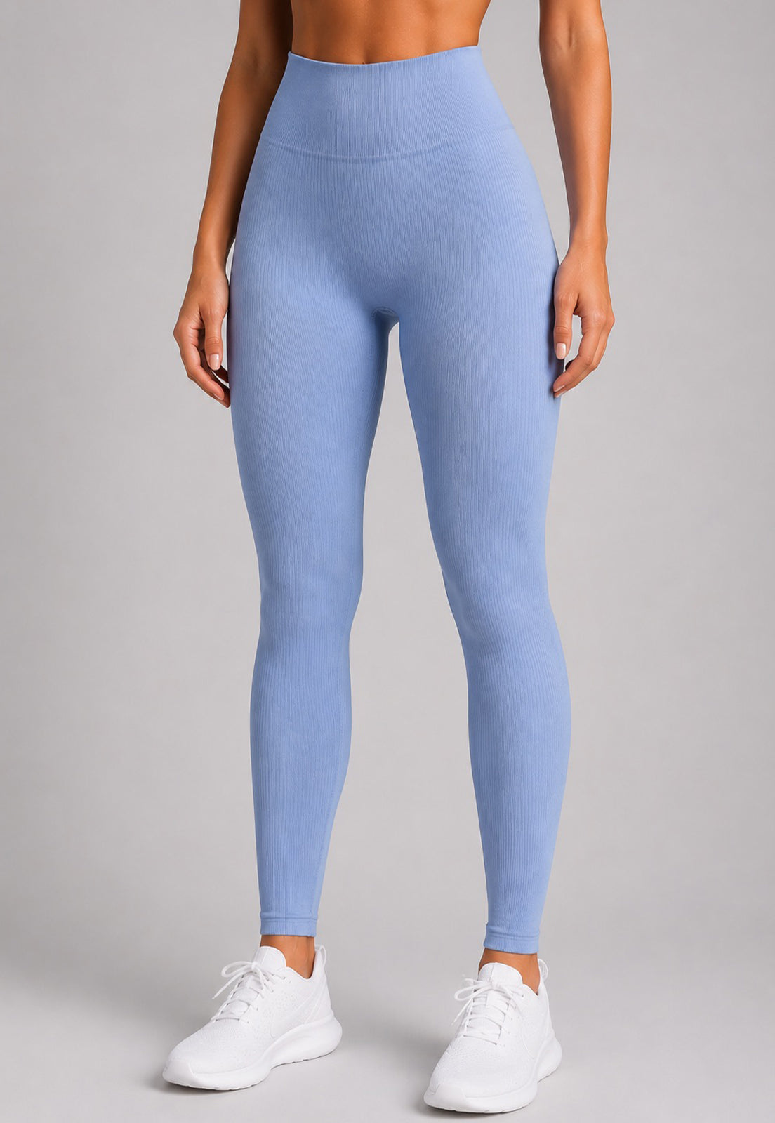 Legging Canelada Poliéster Azul