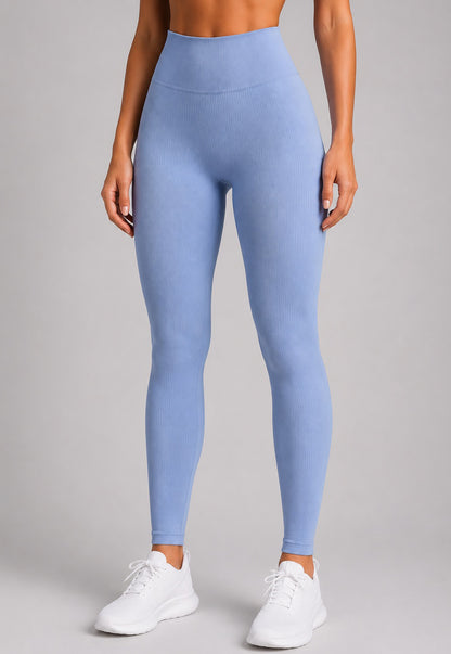 Legging Canelada Poliéster Azul
