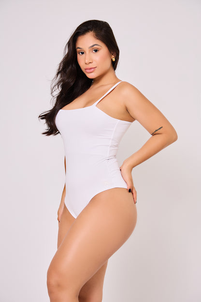 Body Collant Poliamida Branco