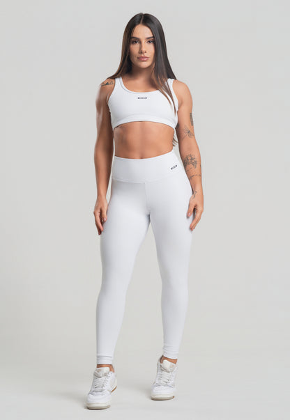 Conjunto Calça + Top Canelado Branco