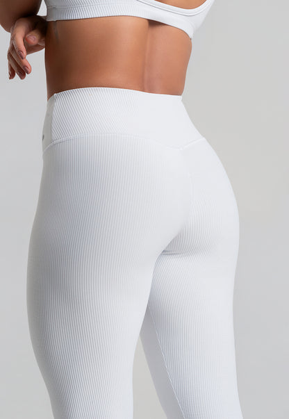 Conjunto Calça + Top Canelado Branco