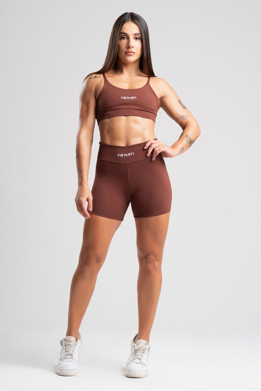 Conjunto Tank Marrom Poliamida Short+Top